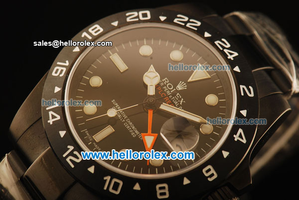 Rolex Explorer Automatic PVD Case with Black Dial and PVD Strap-ETA Coating - Click Image to Close
